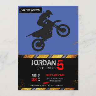 Motocross-Treiber - Wählen Sie die Hintergrundfarb Einladung