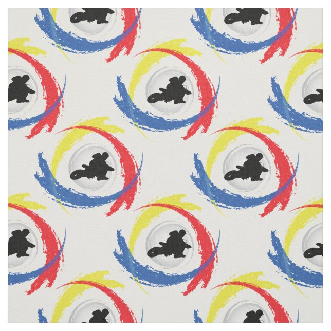Motocross-Tricolor Emblem Stoff (Muster)