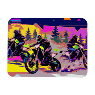 Motocross-Trio-Rennfahrer - Dirt-Bike-Fahrer Magnet