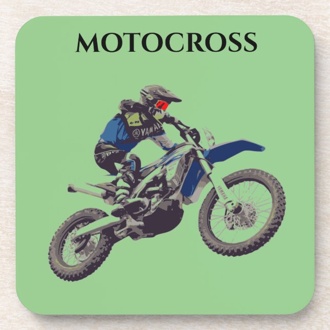 MOTOCROSS Untersetzer mit Korkrücken-Set. (Vorderseite)