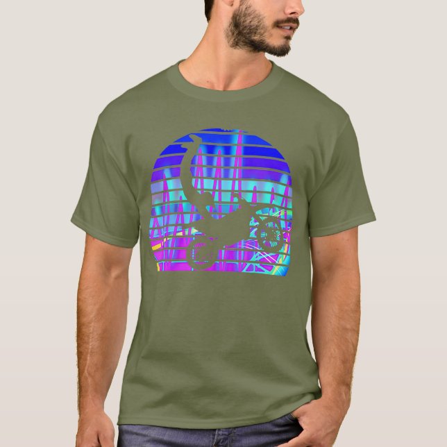 Motocross Vaporwave Sunset Dirt Bike Synthwave T-Shirt (Vorderseite)