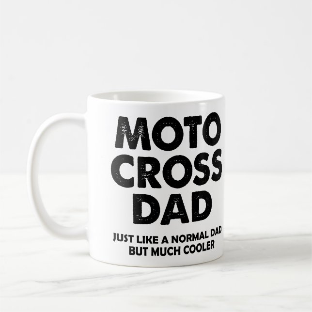 Motocross-Vater-lustige Schmutz-Mike-Tasse oder Kaffeetasse (Links)