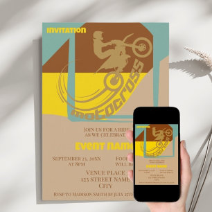 Motocross-Veranstaltungs-Feier-Geburtstags-Einladu Einladung