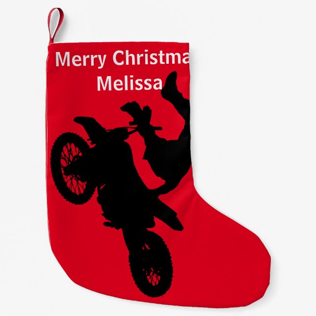Motocross Weihnachts-Strumpf Kleiner Weihnachtsstrumpf (Vorderseite)