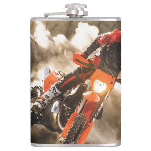 Motocrossfahrer Flachmann