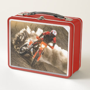 Motocrossfahrer Metall Brotdose