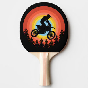 MOTOCROSSFAHRER VINTAGE SONNENUNTERGANG TISCHTENNIS SCHLÄGER