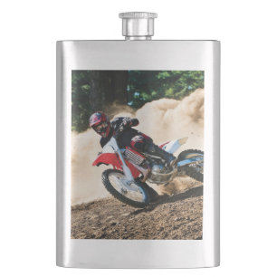 Motocrossfahrer-Wurfkissen Flachmann