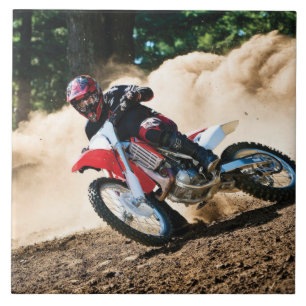 Motocrossfahrer-Wurfkissen Fliese