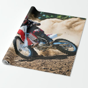 Motocrossfahrer-Wurfkissen Geschenkpapier