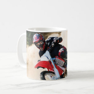 Motocrossfahrer-Wurfkissen Kaffeetasse