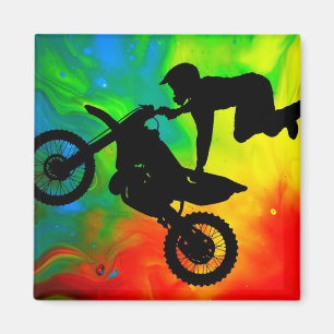 Motocrossing in Sonneneruption oben Magnet