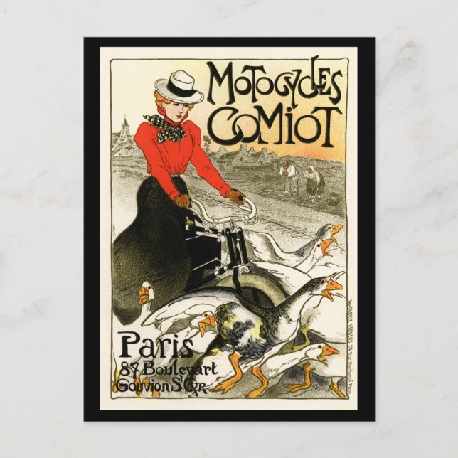 Motocycle Comiot, Steinlen Postkarte (Vorderseite)