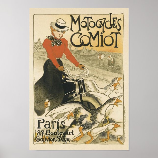 Motocycle Comiot von Theophile-Alexandre Steinlen Poster (Vorne)