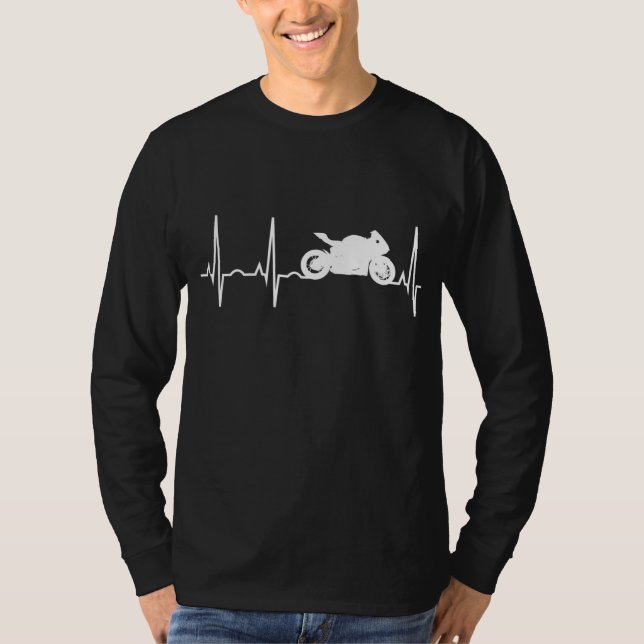 Motocycle Heartbeat - Sport Bike Hooded Sweatshirt T-Shirt (Vorderseite)