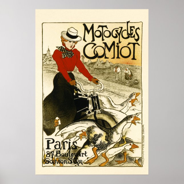 MOTOCYCLES COMIOT Paris Bicycle Theophile Steinlen Poster (Vorne)