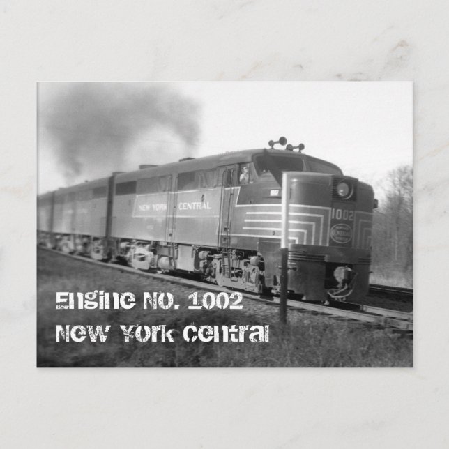 Motor1002, Motor Nr. 1002New York Central Postkarte (Vorderseite)