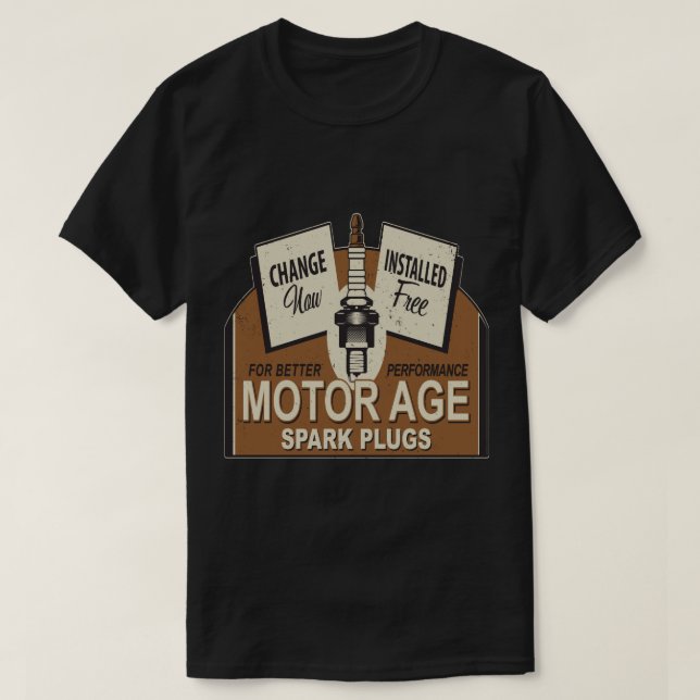 Motor Age Spark Plug T-Shirt (Design vorne)