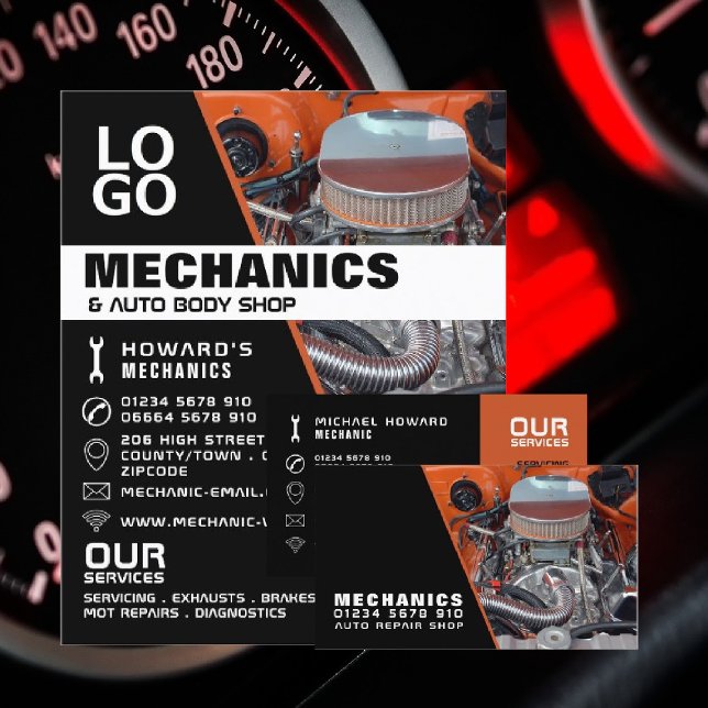 Motor, Auto Mechanik & Reparaturen Werbung Flyer (Von Creator hochgeladen)