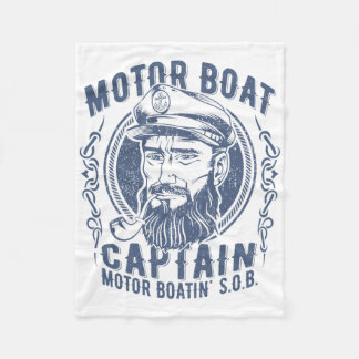 Motor Boat Captain Funny Pontoon Boating Motor Boa Fleecedecke