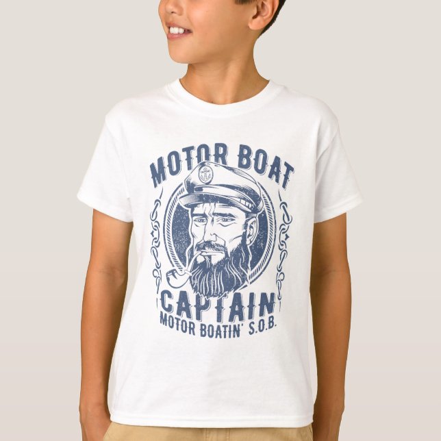 Motor Boat Captain Funny Pontoon Boating Motor Boa T-Shirt (Vorderseite)