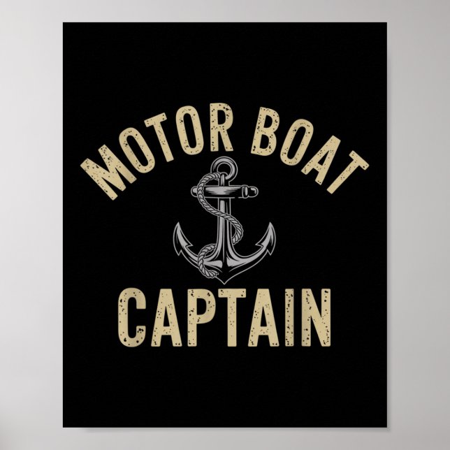 Motor Boat Captain Nautical Life Marine Explorer  Poster (Vorne)