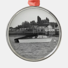 Motor Boat Jane Silbernes Ornament