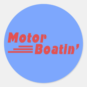 Motor Boatin Runder Aufkleber