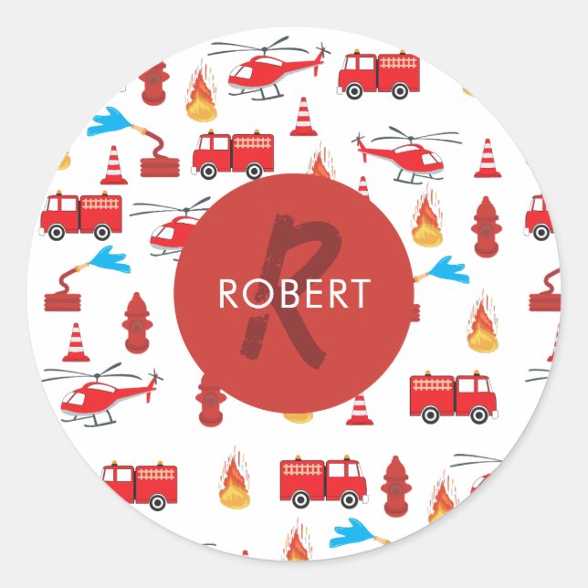 Motor Brigade Monogram Runder Aufkleber (Vorderseite)