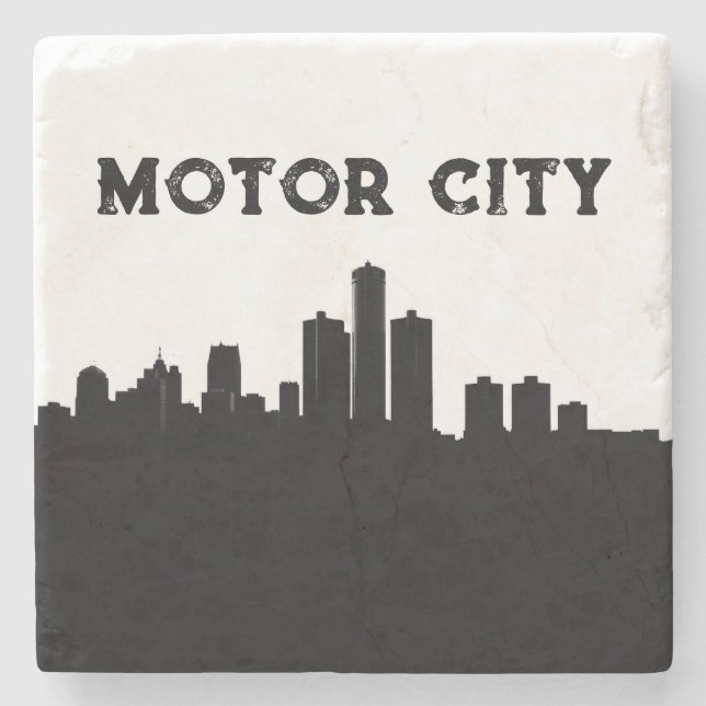 Motor City 313 Achterbahn Steinuntersetzer (Vorderseite)