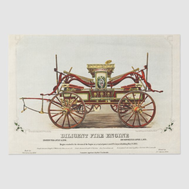 Motor des fleißigen Feuers, 1852, restauriert, ent Seidenpapier (Vorderseite)