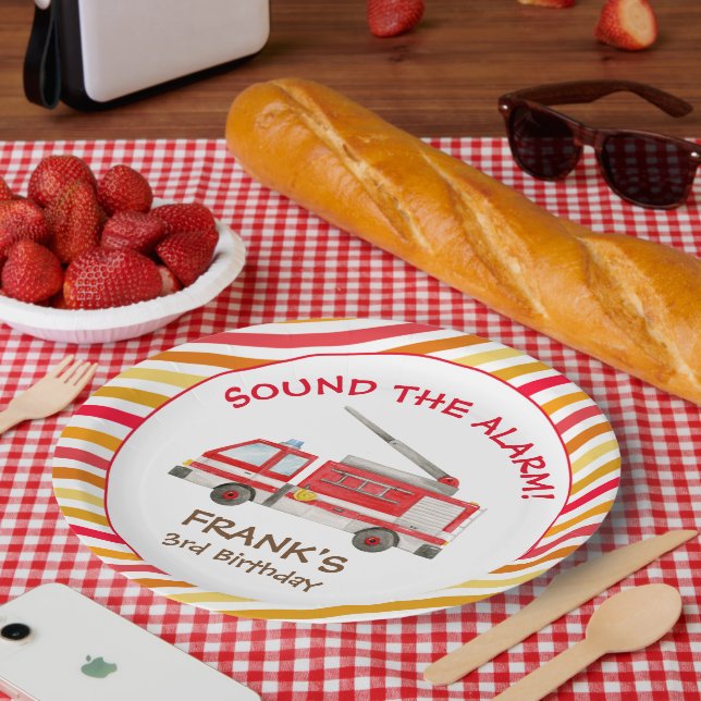 Motor für Feuerwehrfahrzeuge Geburtstagspartikelpl Pappteller (Picknick)