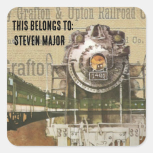 Motor für Triebzugdampf für Lokomotive Quadratischer Aufkleber