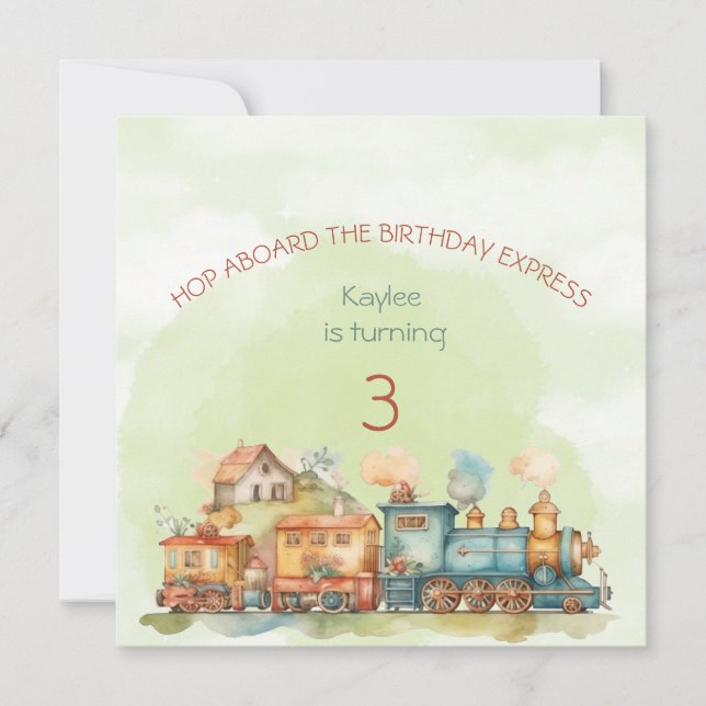 Motor Girl 3. Geburtstag Einladung (Vorderseite)