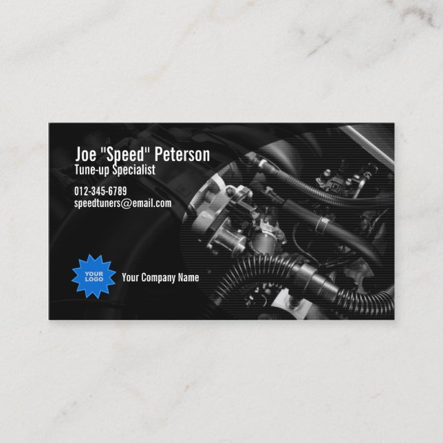 Motor Gray Car Service Business Card Visitenkarte (Vorderseite)