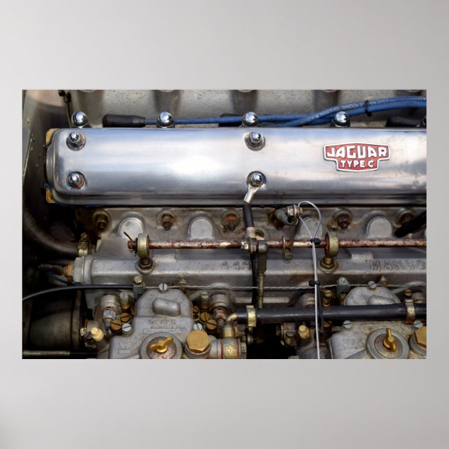Motor Jaguar C Typ. Poster (Vorne)