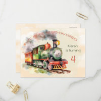 Motor Junge 4. Geburtstag Einladung Postkarte