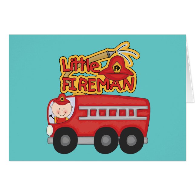 Motor-kleine Feuerwehrmann-T-Shirts und Geschenke (Vorderseite (Horizontal))