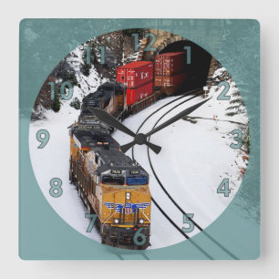 Motor mit Dieselmotor Quadratische Wanduhr