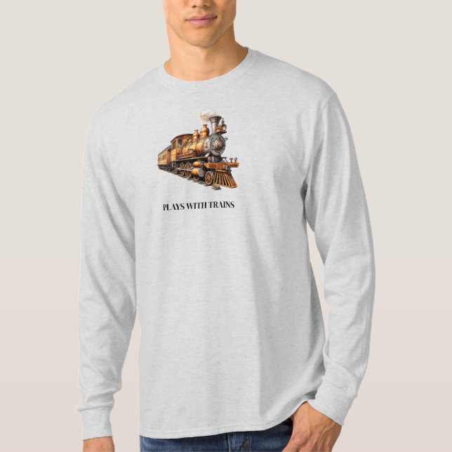 Motor mit Zügen oder Text anpassen T-Shirt (Vorderseite)