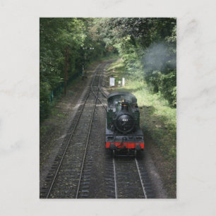 Motor nähert sich dem Bahnhof Bishops Lydeard Postkarte