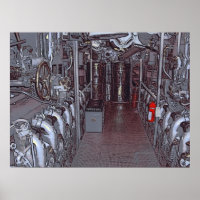MOTOR ROOM USS BOWFIN SUBMARINE - HAWAII