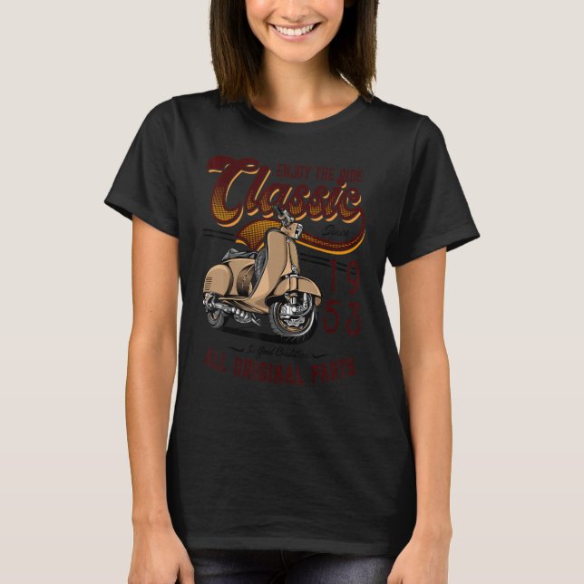 Motor Scooter Classic Moped Rider Birthday 1953 T-Shirt (Vorderseite)