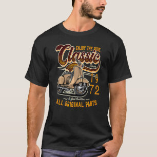 Motor Scooter Classic Moped Rider Geburtstag 1972 T-Shirt