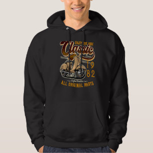 Motor Scooter Classic Moped Rider Geburtstag 1982 Hoodie
