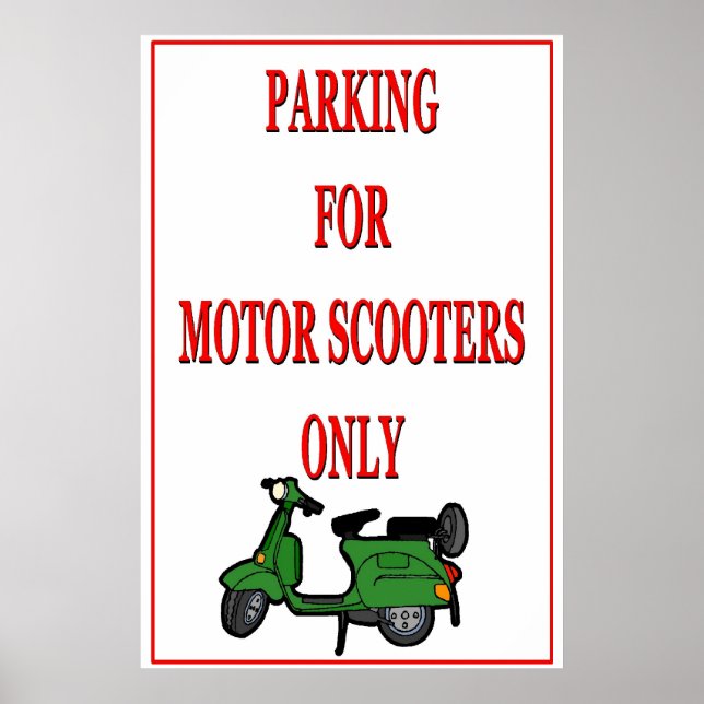 Motor Scooter PArking Poster (Vorne)