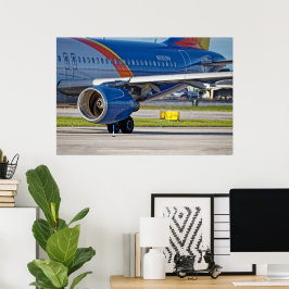 Motor und Dämpfe des Flugzeugs Poster