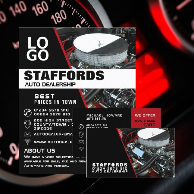 Motor von Kraftfahrzeugen, Auto Händler Visitenkarte (Von Creator hochgeladen)