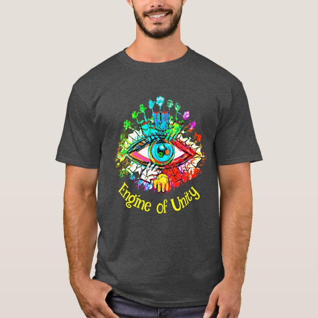 Motor von Unity Helle Rainbow Colors T-Shirt (Vorderseite)
