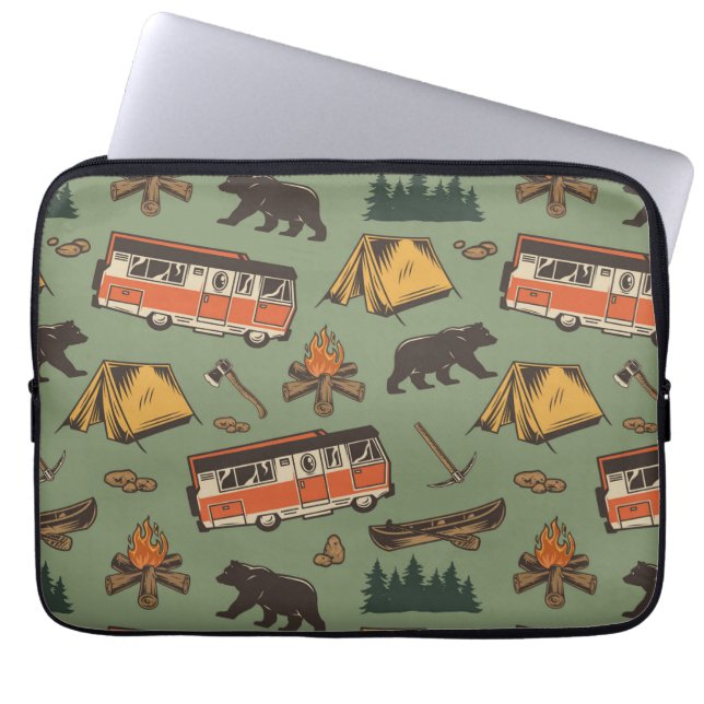 Motor Zuhause Camp Abenteuer Muster Laptopschutzhülle (Vorderseite)